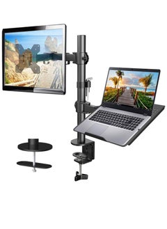 Laptop Monitor Mount, Single Monitor Desk Mount Holds 13-32 inch Computer Screen, Laptop Notebook Desk Mount Stand Fits Up to 17 inch, Fully Adjustable Weight Up to 10 Kg