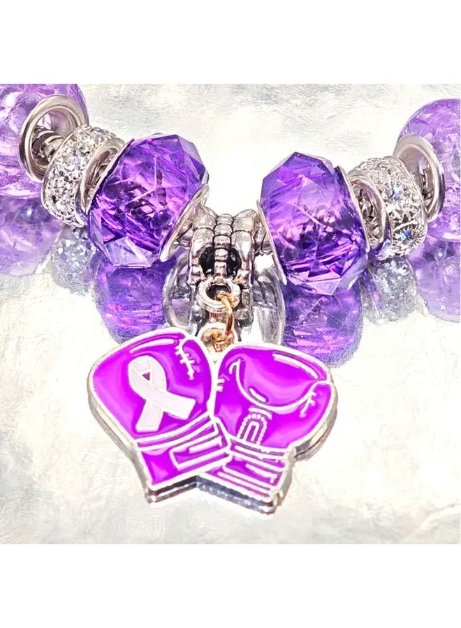 Purple Flying Ribbon Bracelet Courage Encouragement Charity Gift Women Strength Awareness - Image 4