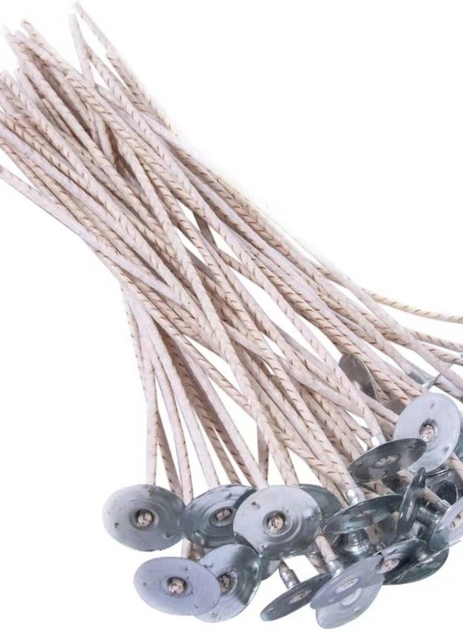 GSXRB 100pcs ECO 16 Wicks for Soy Candles, 6 inch eco Pretabbed Candle Wicks for Candle Making,CD 22 Thick Candle Wick with Base - Image 1