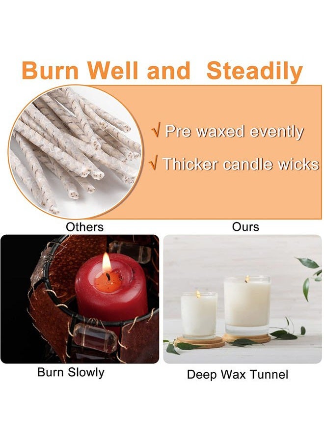 GSXRB 100pcs ECO 16 Wicks for Soy Candles, 6 inch eco Pretabbed Candle Wicks for Candle Making,CD 22 Thick Candle Wick with Base - Image 4