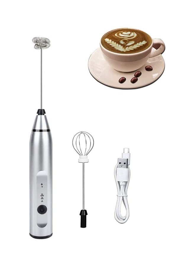 إسكدنيا مجموعة ماكينة كهربائية لصنع الرغوة محمولة باليد مع مضرب فضي - Image 1