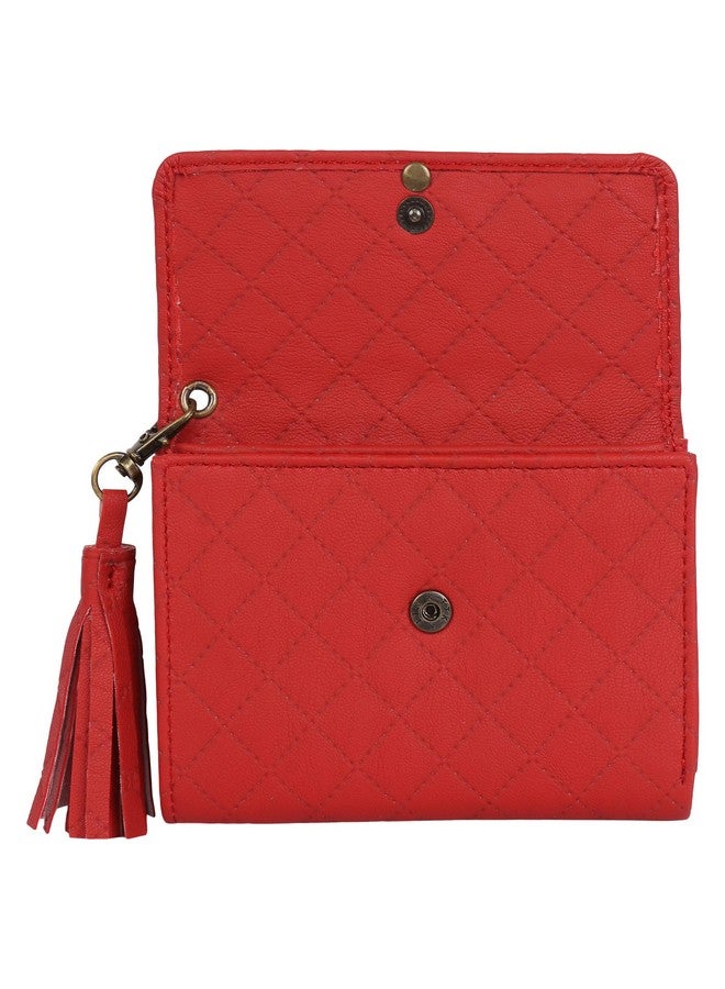 CREATURE Cris-Cros Design Women's Small Clutch With Multiple Card Slots (Color-Red||SCL-06) (Red) - Image 2