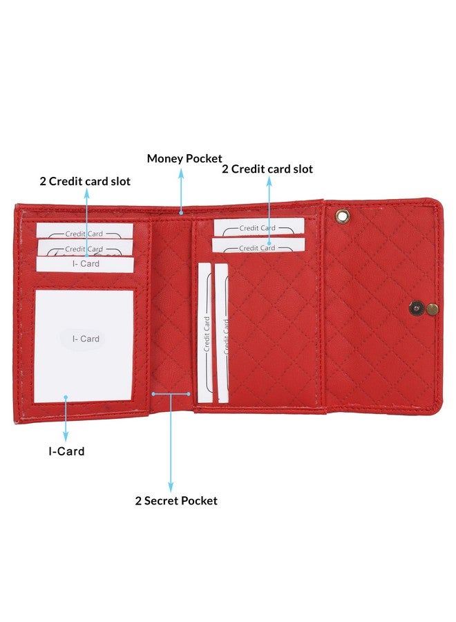CREATURE Cris-Cros Design Women's Small Clutch With Multiple Card Slots (Color-Red||SCL-06) (Red) - Image 5