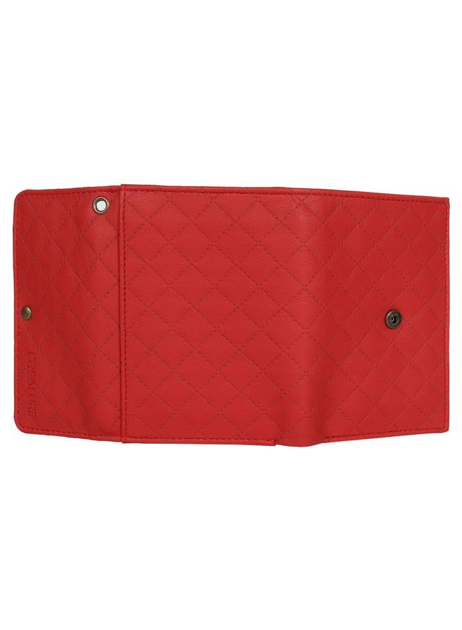 CREATURE Cris-Cros Design Women's Small Clutch With Multiple Card Slots (Color-Red||SCL-06) (Red) - Image 4