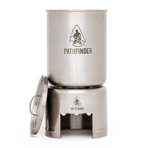 The Pathfinder School Stainless Steel 32oz Water Bottle, Cup with Bat Wing Handles, and Stove Set - Image 2