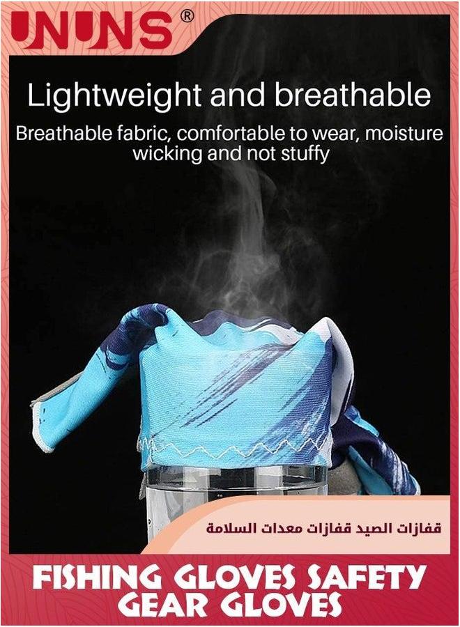 UNUNS Fishing Gloves,Fishing Fingerless Gloves For Men Women,UV Protection Sun Gloves,Breathable Non-Slip Wear-Resistant Gear Cycling Boating Surfing Hiking Kayaking-Blue M - Image 4