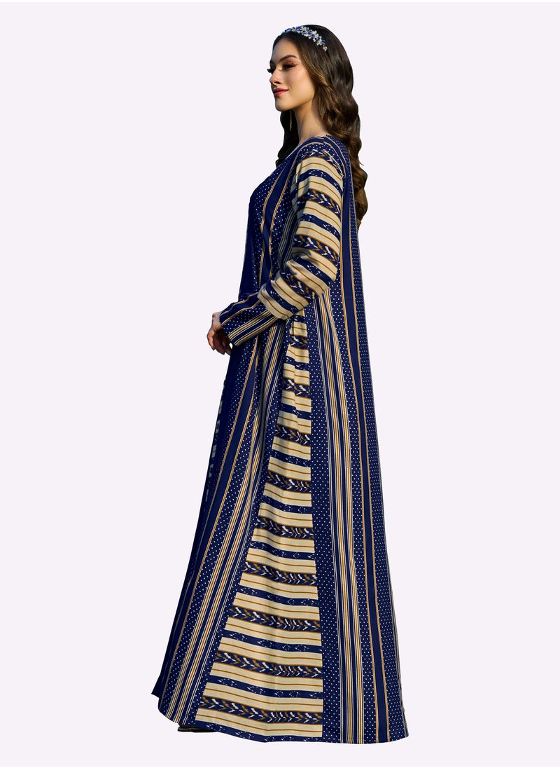 Sara Arabia - Sara Arabia Dot and Line Jalabiya - Image 1