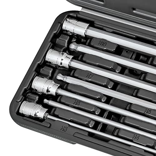 CARBYNE 7-Piece Metric Ball End Extra Long Hex (Allen) Bit Socket Set, 3mm - 10mm Sizes, 3/8 in. Drive, S2 Steel Bits, CrV Sockets • From a Family-Run Tool Company Based in the U.S.A. - Image 5