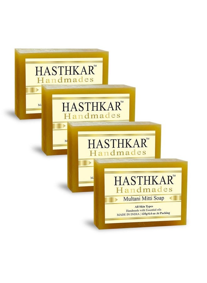 byPurenaturals - Hasthkar Handmades Glycerin Natural Multani Mitti Bathing Soap Bar For Deep Cleansing & Skin Nourishment For Men & Women 125Gm (Pack Of 4) - Image 1