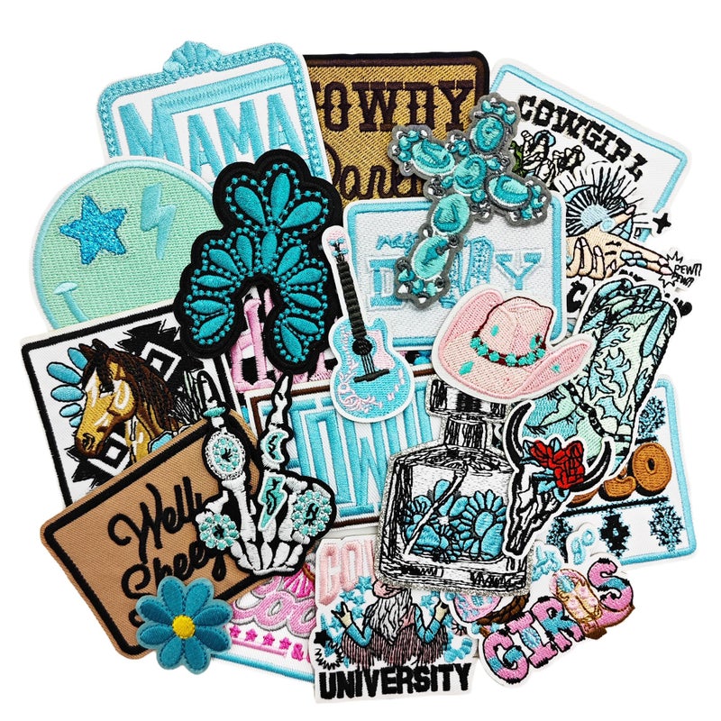 Yaveron 23PCS Western Iron On Patches Cowgirl Cowboy Embroidered Patches for Trucker Hats Jackets Backpacks Jeans - Image 1