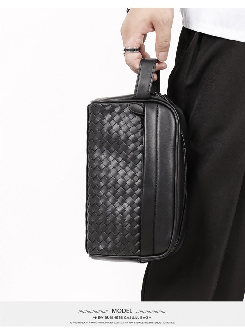 Men's Business Clutch Large Capacity Casual Washing Bag Clutch Wallet Black