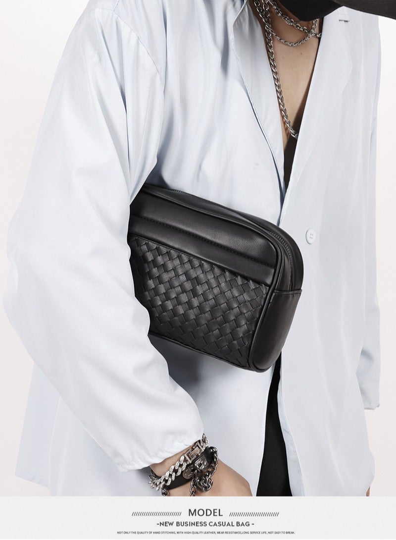 Men's Business Clutch Large Capacity Casual Washing Bag Clutch Wallet Black