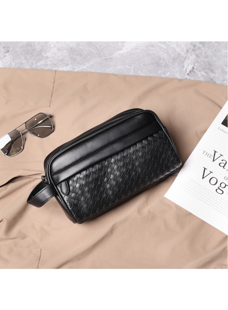 Men's Business Clutch Large Capacity Casual Washing Bag Clutch Wallet Black