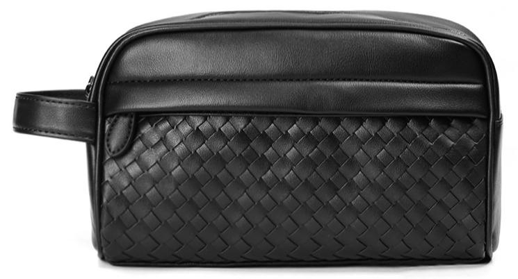 حقيبة يد رجال الأعمال ذات سعة كبيرة وحقيبة أدوات الزينة غير الرسمية وحقيبة يد ومحفظة باللون الأسود - Image 1