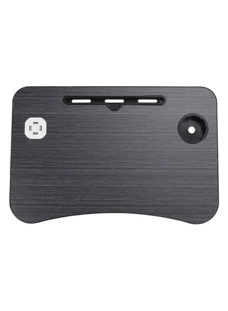 DubaiGallery Portable FoldableLaptop Table Lap Desk with 4 USB Charging Ports, Cup Holder, Bed Table Tray for Writing, Reading, Bed, Sofa, Work, Indoor, Outdoor - Image 3