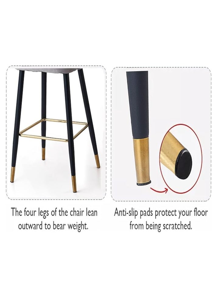 بوبينز هوم كرسي المطبخ Poppins HOME Bar Stool كرسي دائري ثلاثي الأبعاد بتصميم حديث مع قاعدة قوية (أزرق)  - Image 5