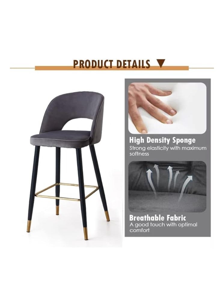 بوبينز هوم كرسي المطبخ Poppins HOME Bar Stool كرسي دائري ثلاثي الأبعاد بتصميم حديث مع قاعدة قوية (أزرق)  - Image 3
