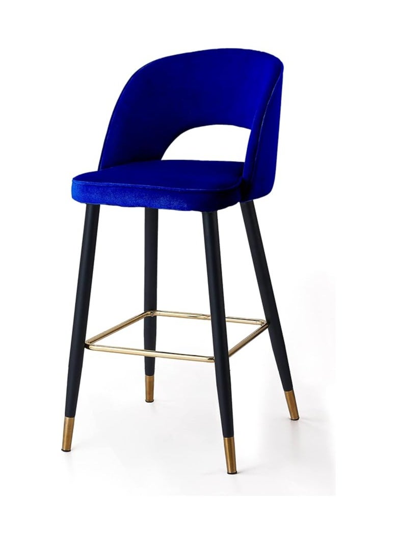بوبينز هوم كرسي المطبخ Poppins HOME Bar Stool كرسي دائري ثلاثي الأبعاد بتصميم حديث مع قاعدة قوية (أزرق)  - Image 1