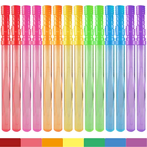 MAPIXO Bubble Wand, 28 Pack 14’’ Big Bubble Wands Bulk(7 Colors), Non-Toxic Smelless Bubble Toy for Kid Child Birthday Party Favor Wedding Summer Outdoor Pool Activity Bathroom Bath Toys - Image 2