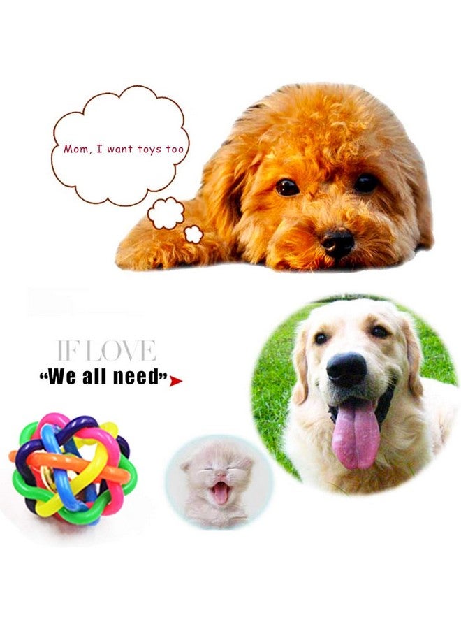 كرات مطاطية متعددة الألوان - 3 قطع من الكرات التفاعلية الملونة مع جرس، 3 أحجام من الألعاب المتحركة للكلاب والقطط التفاعلية - Image 2