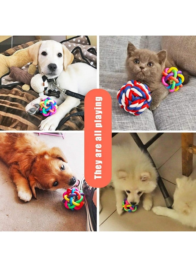 كرات مطاطية متعددة الألوان - 3 قطع من الكرات التفاعلية الملونة مع جرس، 3 أحجام من الألعاب المتحركة للكلاب والقطط التفاعلية - Image 4