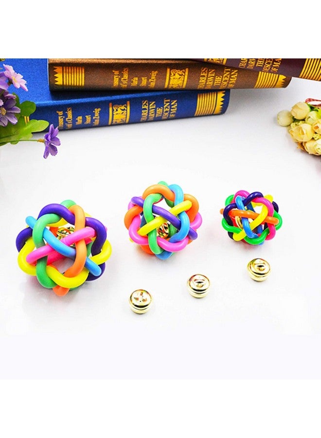 كرات مطاطية متعددة الألوان - 3 قطع من الكرات التفاعلية الملونة مع جرس، 3 أحجام من الألعاب المتحركة للكلاب والقطط التفاعلية - Image 5