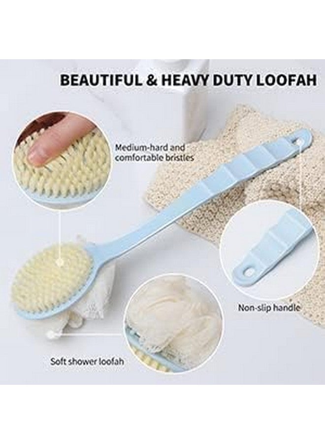 Sarthu Bath Brush - Brush with Soft Loofah and Bristles, Back Scrubber with Curved Long Handled Shower Brush for Women & Men.(Multi color pack of 2) - Image 5