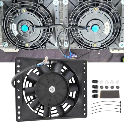 caqeg 6 Inch Electric Radiator Cooling Fans, Universal Slim Pull 12V 80W 650CFM Direct Replacement Electric Fan with Mount Kit Pack of 2, Black - Image 5