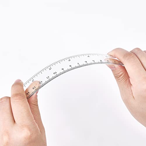 Unjoo Clear Plastic Ruler 6 Inch Straight Rulers, Bulk Assorted Colors, Shatterproof Ruler with Inches and Centimeters for School Classroom, Home, or Office (8 Pack) - Image 5