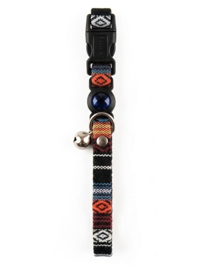 Daiso Cat Collar with Bell – Black Braid Multi-colored Adjustable Soft Nylon Pet Collar for Cats & Small Pets - Image 4