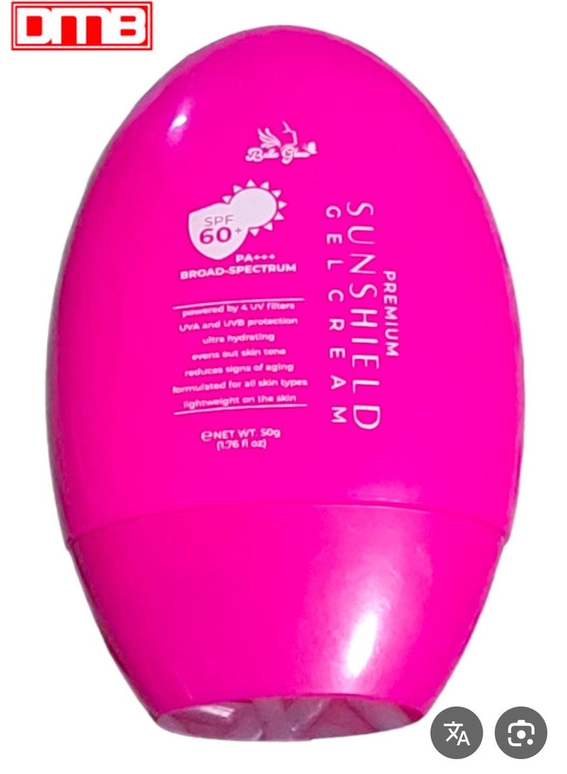 Belle Glow Premium sunshield Gel Cream SPF 60+ 50g - Image 1
