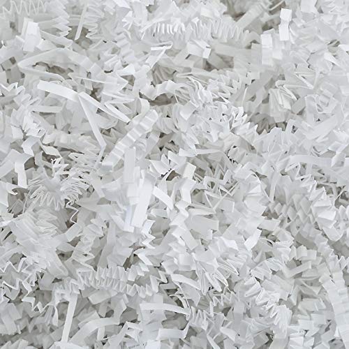 MagicWater Supply  2 LB  White  Crinkle Cut Paper Shred Filler great for Gift Wrapping Basket Filling Birthdays Weddings Anniversaries