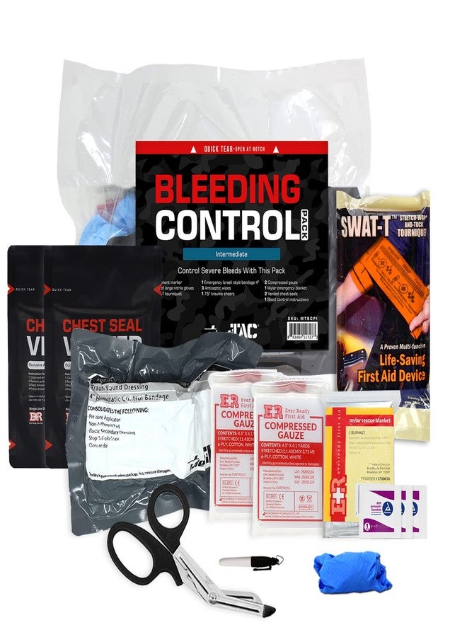 MediTac Intermediate Bleeding Control Pack Feat. SWAT-T Tourniquet, Emergency Bandage and Compressed Gauze Dressing - Intermediate - Image 1