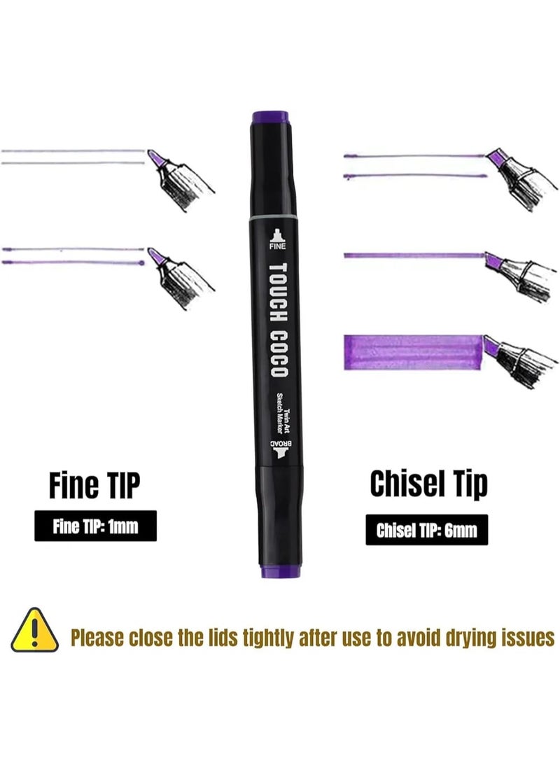 Dual-Tip Alcohol Marker Set – 48 Colors - Image 3