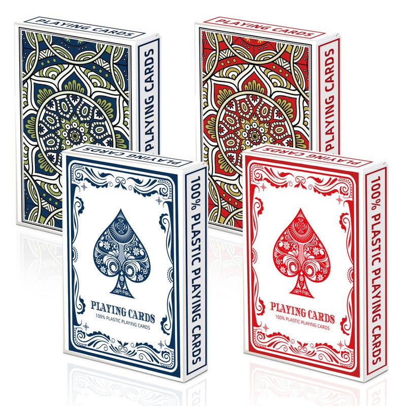 Metsyth Plastic Playing Cards 2 Pack Waterproof Poker Cards,Jumbo Large Print Playing Cards for Adults Seniors,2 Decks of Cards Set Poker Size Cards Professional, for Fun Card Game - Image 2
