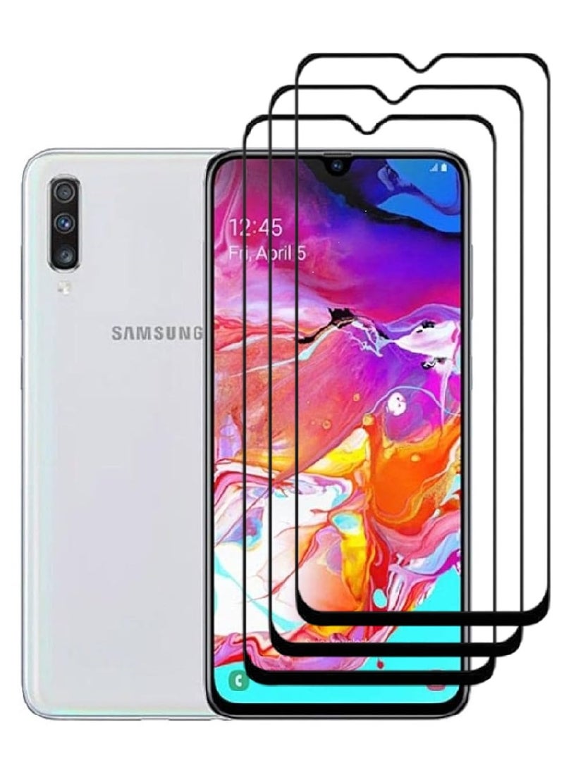 AINA 3 Pieces Tempered Glass Screen Protector 5D Designed For Samsung Galaxy A70 Full Glue Edge to Edge Full Screen Coverage And Bubble Free - Image 1