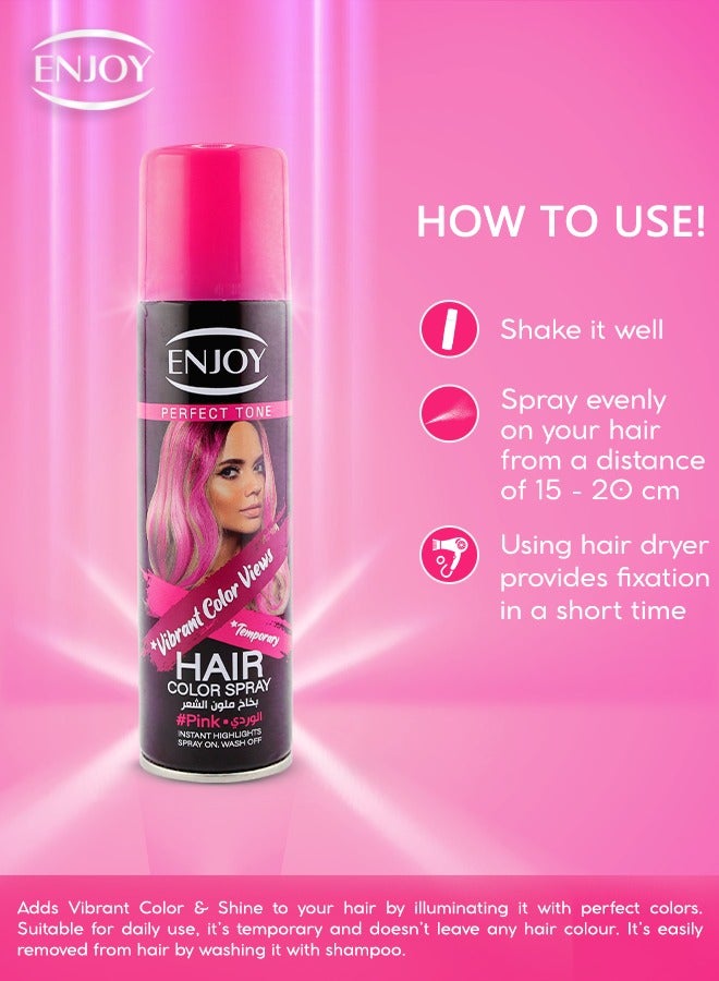 إنجوي "سبراي تلوين الشعر الوردي 150 مل – لون حيوي ومؤقت لإطلالة جريئة ومميزة" - Image 2