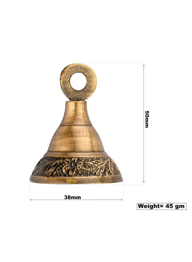 Chitra Brass Designer BDB-01 Decorative Bell for Pooja Rooms,Halls,Mandir (Antique Brass Finish, 38mm) Pack of 6 - Image 3