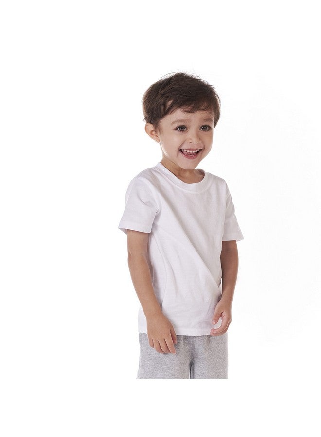 Gerber Gerber Baby Toddler 5-Pack Solid Short Sleeve T-Shirts Jersey 160 GSM, White, 3T  - Image 4