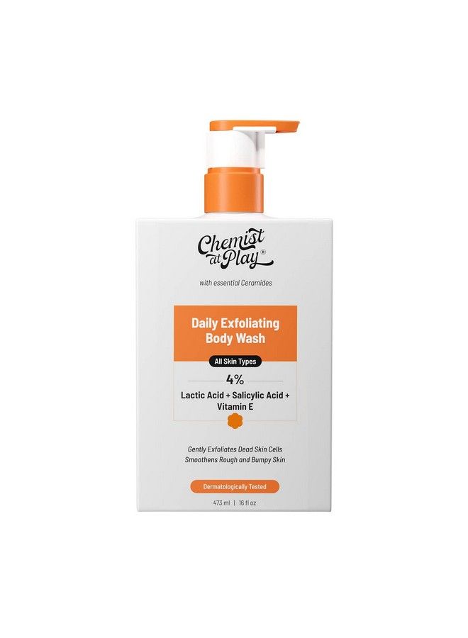 Chemist at Play Exfoliating Body Wash For Tan Removal & Exfoliation ; Enriched With 1% Salicylic Acid 2% Lactic Acid & Ceramides For Dry Rough Bumpy Strawberry Skin ; For Men & Women ; 473Ml - Image 2