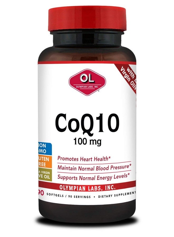 Olympian Labs Coenzyme Q10 100mg Softgels formulated with Extra Virgin Olive Oil, Heart Health Support, Cell Protection from Free Radicals - Image 1