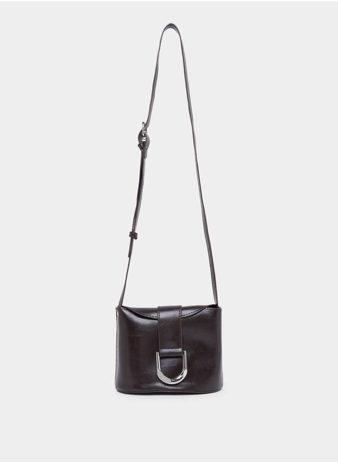 Styli Metal Buckle Detail Flap Crossbody Bag  - Image 1