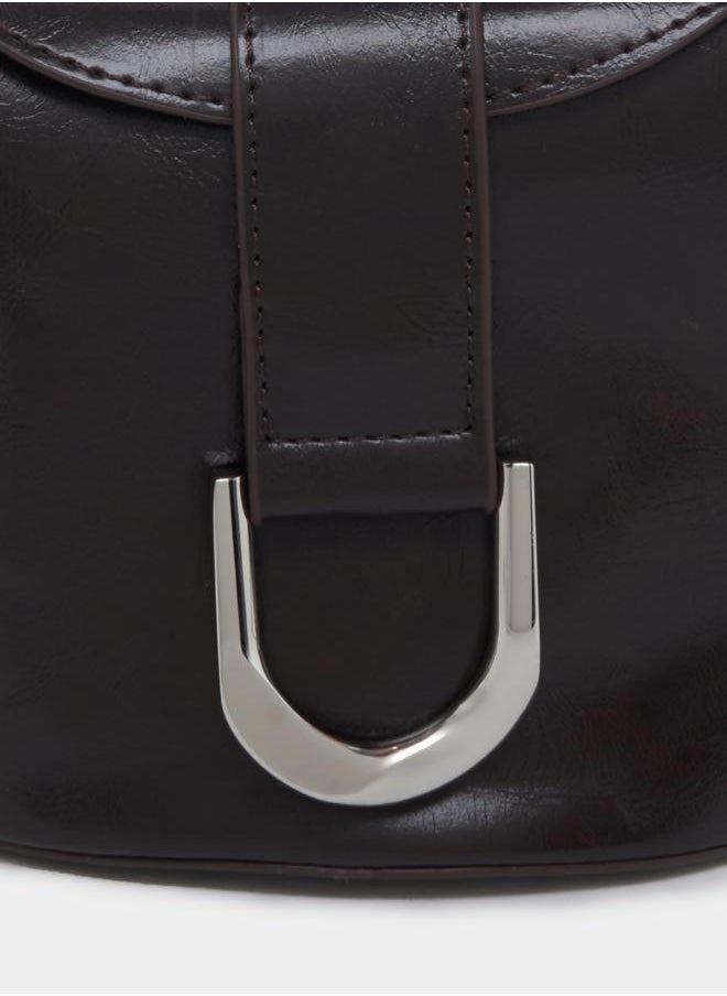 Styli Metal Buckle Detail Flap Crossbody Bag  - Image 3