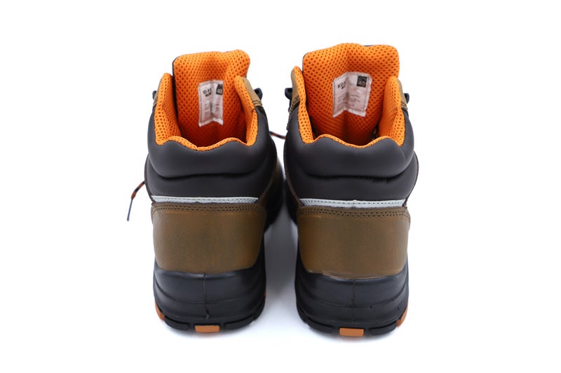 Komy Pro Series Premium Engineer High Ankle Safety Shoes S3L SR Non Metalic,  With Composite Toe Cap, Kevlar Midplate, Antistatic EVA ,PU/Rubber Outsole, Super Slip-Resistant , Breathable & Abrasion Resistant Mesh Lining & Brown Oil Leather Upper  - Model No: KMS225M - Image 2