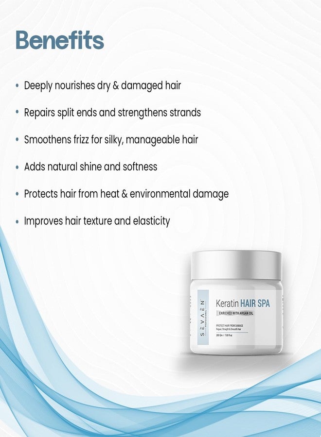 Sevaen Keratin Shampoo And Hair Spa Cream,For Frizz-Free hair up to 72 hours & Salon-like smooth at home.Combo Pack - Image 5