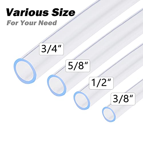 DAVCO 1/2" ID - 25 ft Clear Vinyl Tubing, Low Pressure Flexible PVC Tube, Heavy Duty UV Chemical Resistant Lightweight Plastic Vinyl Hose, BPA Free and Non Toxic, with 2 Stainless Clamps - Image 5
