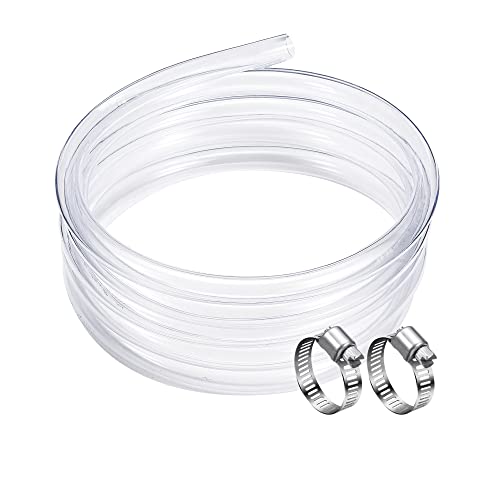 DAVCO 1/2" ID - 25 ft Clear Vinyl Tubing, Low Pressure Flexible PVC Tube, Heavy Duty UV Chemical Resistant Lightweight Plastic Vinyl Hose, BPA Free and Non Toxic, with 2 Stainless Clamps - Image 2
