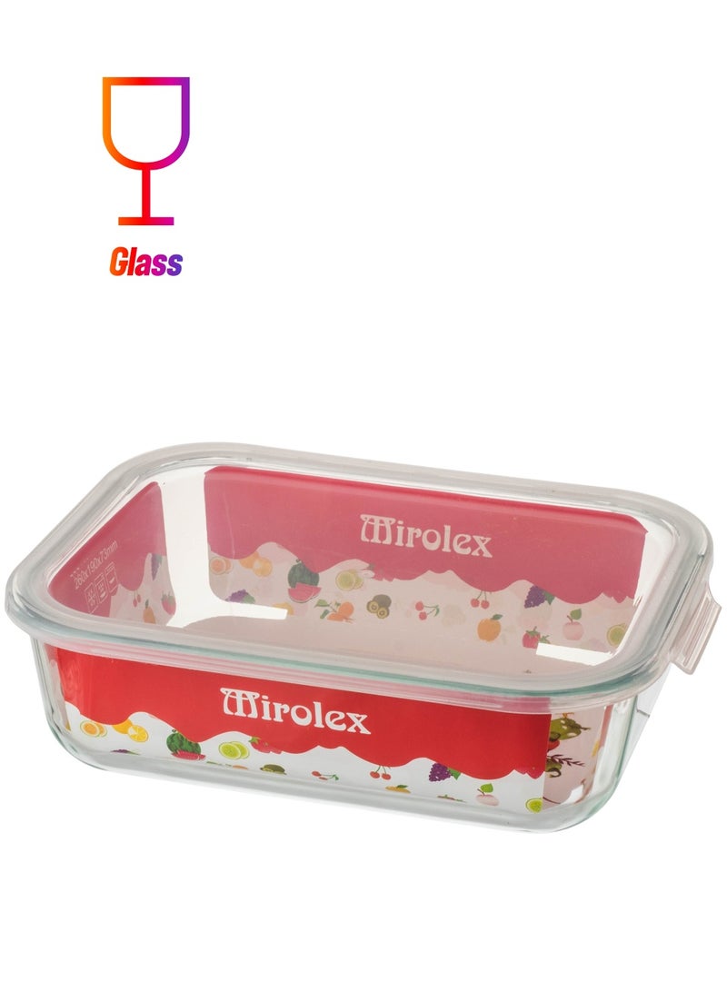 Mirolex Oven tray and glass food container with plastic lid - Image 1