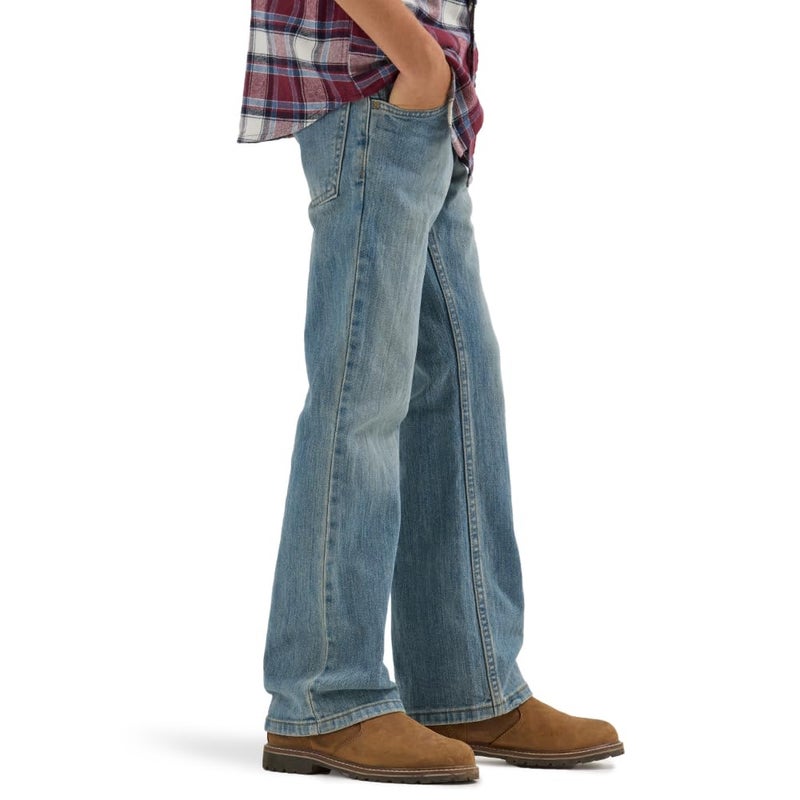 Wrangler Authentics Boys' Boot Cut Jean, Stonewash Indigo, 10 - Image 2