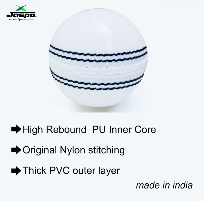 jaspo IncrediBall Soft T20 Cricket Training Ball-1 Ball Indoor/Outdoor Play and Cricket Practice (229 cm Circumference), PVC Material, Colour- White - Image 4